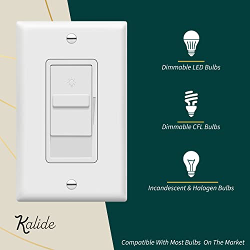 Topgreener Digital Dimmer Light Switch For 200W Dimmable Led/Cfl Lights, Single Pole Led Slide Dimmer Switch, Neutral Wire Not Required, Wall Plate Included, Ul Listed, Tgds1-W-6Pcs, White,6 Pack #TOP2