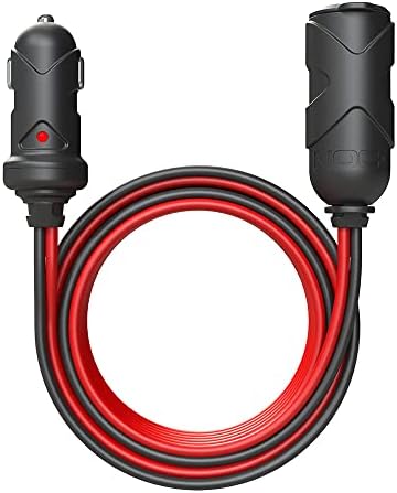 NOCO GC019 15A 14AWG 12V Adapter, Heavy-Duty Cigarette Lighter Plug, and Male to Female Socket With 12-Foot Extension Cord