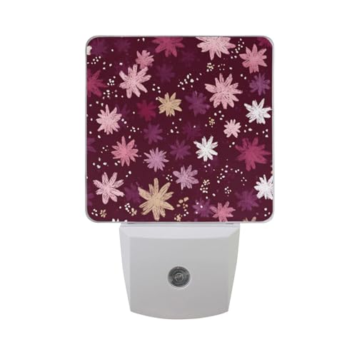 Luz Nocturna Sensor LED con Flores Rojo y Blanco miniatura 7