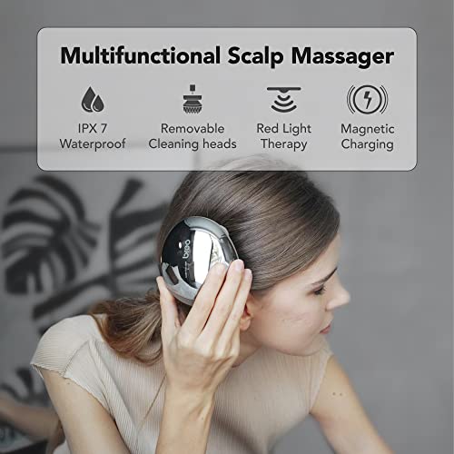 Breo Elektrisches Kopfmassagegerät, entspannende Kopfschmerz Massage, verbesserte Blutzirkulation mit Infrarot-Wärme, wiederaufladbar und wasserdicht (trocken & nass) - Scalp mini Pro - Image 3