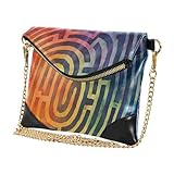 Monederos de piel sintética para mujer, elegantes bolsos cruzados para viajes, diseño de remolino dinámico, llama encantada con halo de flores