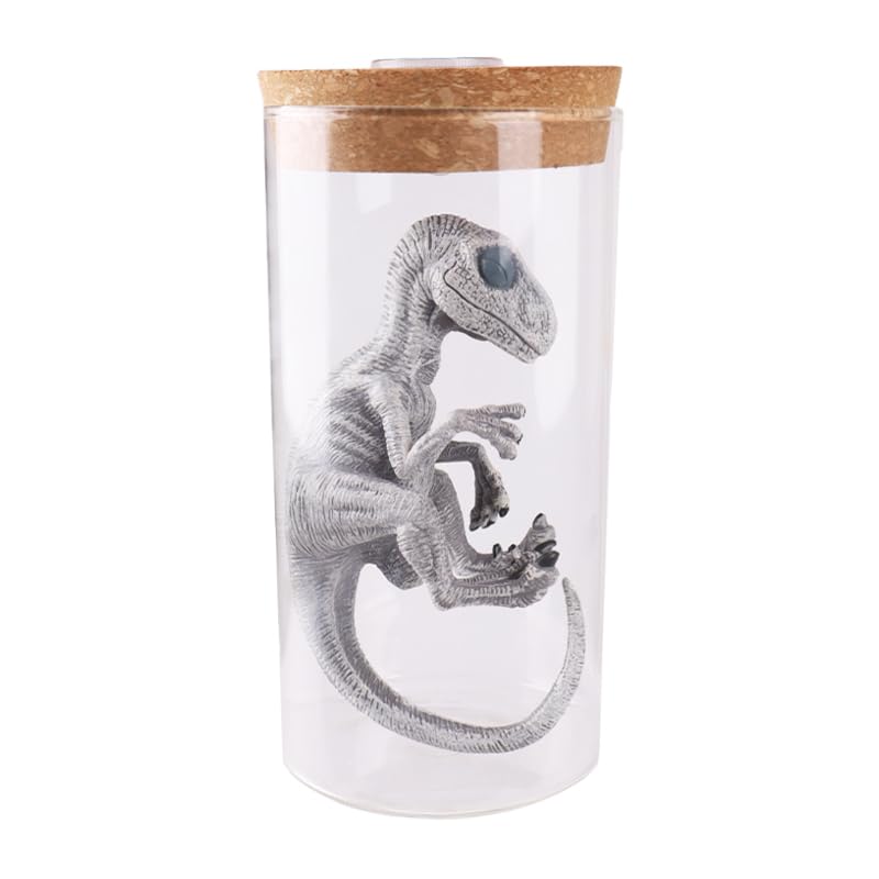 Unique Dinosaur in Glass Bottle Figurine - A Touch of Jurassic Charm