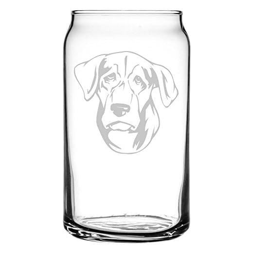 Treeing Tennessee Brindle Dog Personalized Custom Etched All Purpose 16oz Can Glass