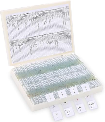 120-Pc Microscope Slides with Specimens for Biology