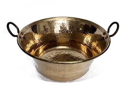 Cazo De Cobre, 16' Authentic Copper Pot, Heavy Duty Hammered Wok Jam Pan, Made in Mexico, Cooking...