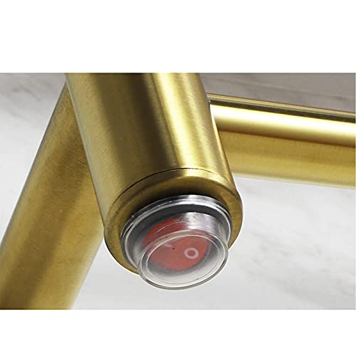 Porte-serviettes chauffant électrique doré à double installation câblée et branchée - 7