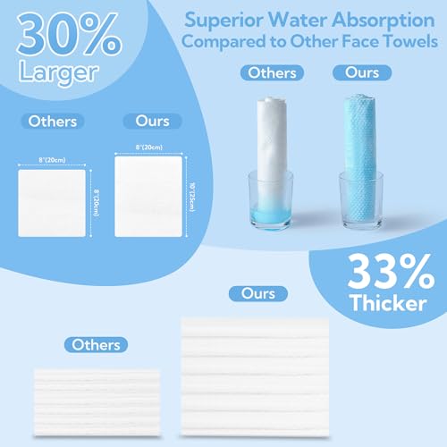 GRANNY SAYS Toalha de rosto descartável, toalhas de rosto descartáveis, toalhas de rosto de base bio