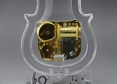Utowels Mechanical Wind-Up Violin Music Box With Led Lights Transparent Acrlic Melody Castle In The Sky Carrying You #TOP5