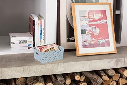 Curver My Style Small Rectangular Storage Basket 4L - Blue (Pack of 4)