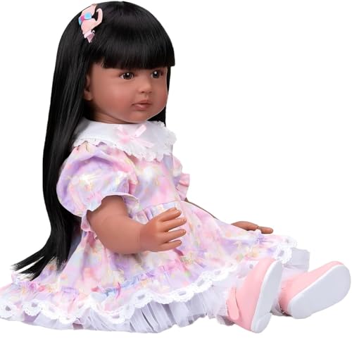 Muñeca Reborn Toddler Negra 24 Pulgadas miniatura 2