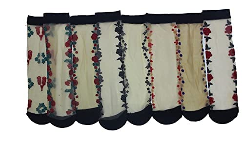 Skin Ultra-Thin Transparent Multi Print Nylon Summer Skin Socks for Women/Girl's/Ladies (Ankle Length) Print or Pattern of the Socks May vary, Sheer Summer Short Socks-image-38