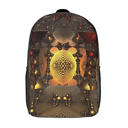 Sac d'école 17 pouces avec imprimé 3D Fractal ergonomique et grand