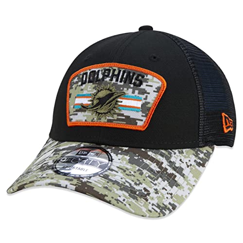 New Era Miami Dolphins NFL On Field 2021 Salute to Service Black 9Forty Snapback Cap - One-Size