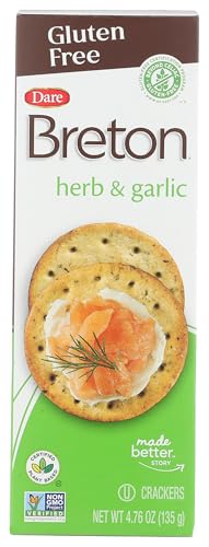 Dare Breton, Cracker Herb Garlic, 4.76 Ounce