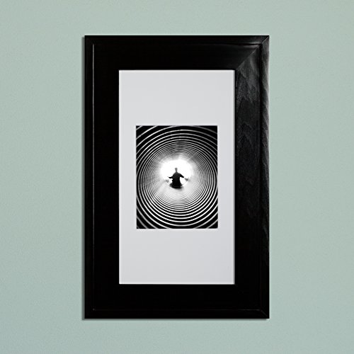 Image of 14x24 Concealed Picture Frame Medicine Cabinet Without Mirror for Bathroom, Recessed in The Wall, Made in North America, Real Wood, NO MDF, Adjustable Shelves, Hidden, Black