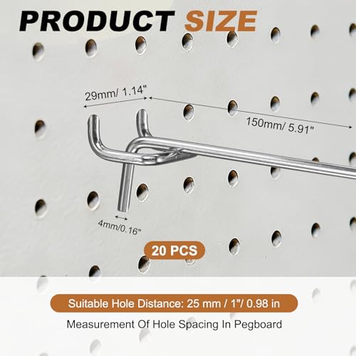 Crochets muraux anti-chute pour panneau perforé de garage encombré - 3