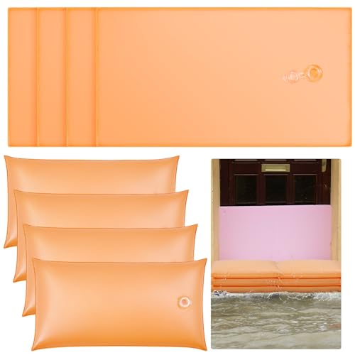 Wesnoy 8 Pcs Flood Barriers for Home PVC for Doors Garage Basement Doorway Driveway Water Barrier for Flooding Outdoor Sandbags Alternative Reusable Sandless Sand Bags,2 ft x 1 ft