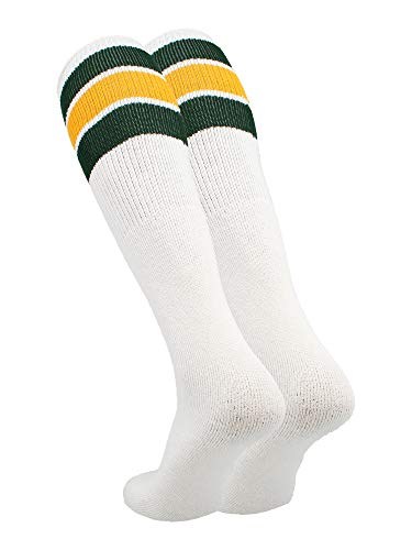 Image of TCK Retro Tube Socks with Stripes for Men & Women - 3 Stripe, 70's 80's Deadlift Socks