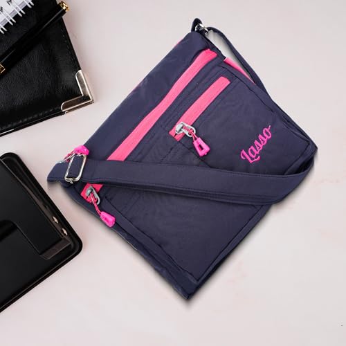 Image of Lasso Sling Bag For Women with Adjustable Strap Stylish Ladies Crossbody Polyester Sling Bag for Office, Causal, Travel & College | 5L Capacity & 5 Multiple Pockets (4 Zip & 1 Open Pocket)