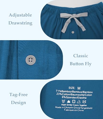 Image of CF Mens Pajama Shorts Bamboo Rayon & Cotton Sleep Shorts Lightweight Pants