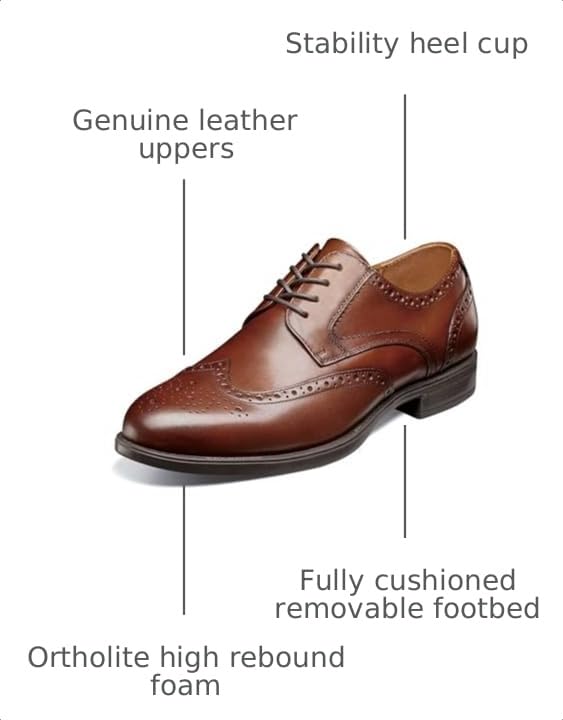 Image of Florsheim Men's Medfield Wing tip Oxford Dress Shoe