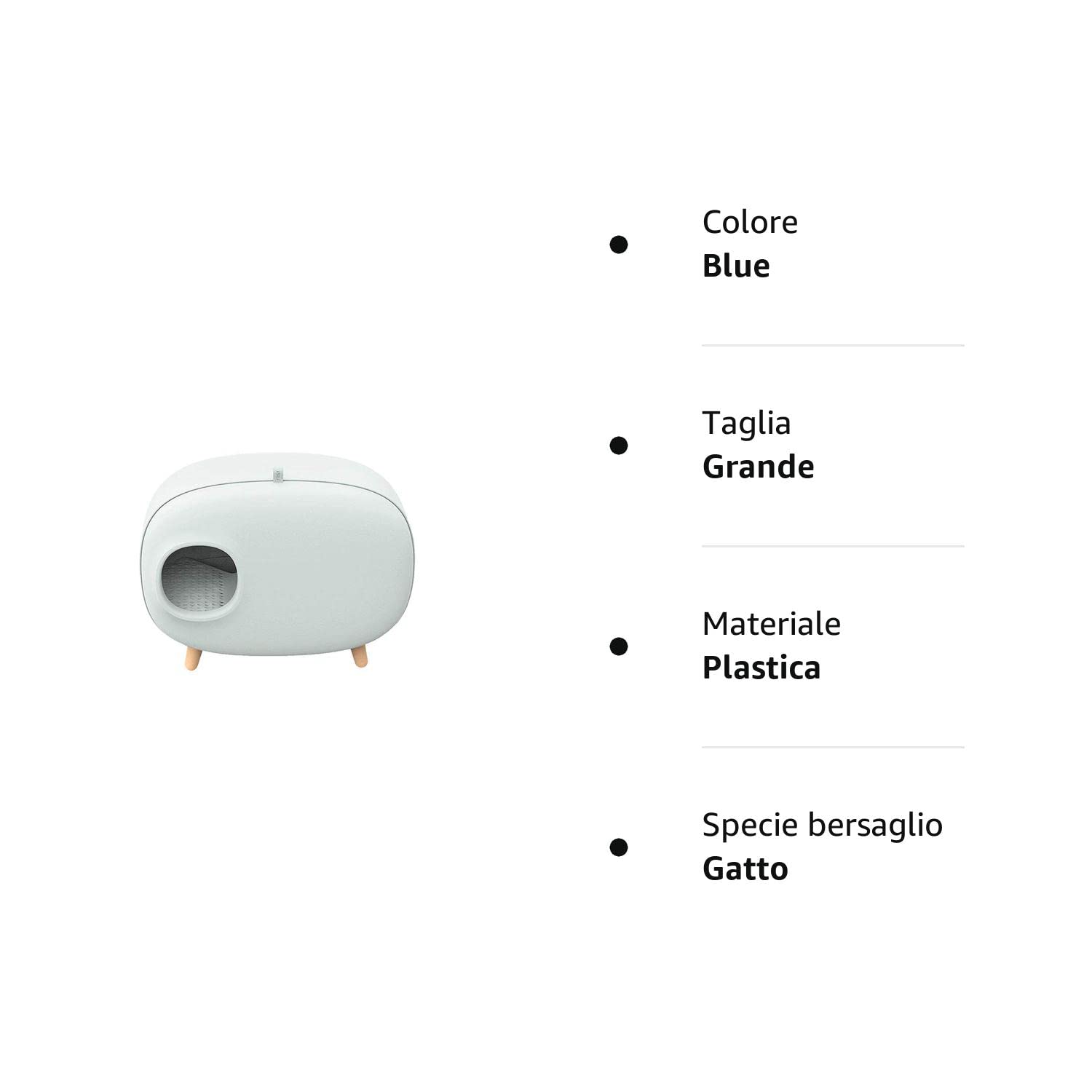 Lettiera per Gatti Autopulente Automatica, Toilette per Gatti Super Grande Semi-Chiusa, Lettiera per Gatti Antispruzzo A Deodorante,Blu