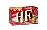3 Stück cellophaniert Sony C-90 HF Audiokassetten (90min) 3er Pack