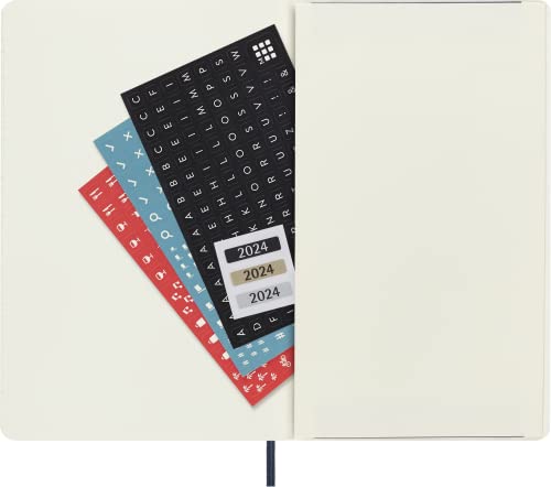 Moleskine 2024 Daily Planner, 12M, Large, Sapphire Blue, Soft Cover (5 X 8.25) #TOP5