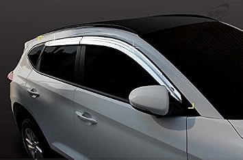 Chrome Window Visor Rain Guards Side Wind Deflectors 4p for 2020 Hyundai Tucson