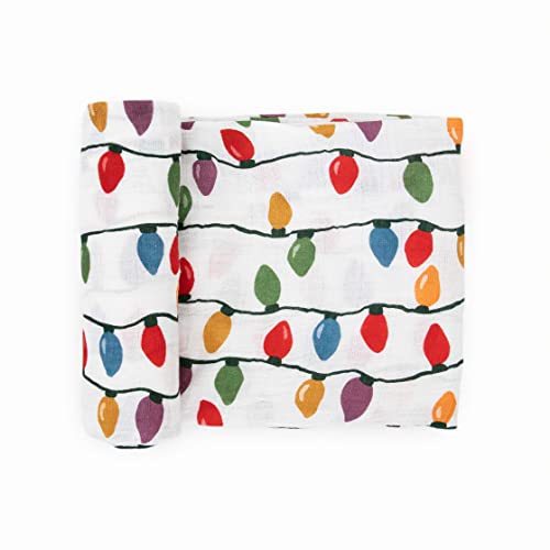 Little Unicorn Premium Cotton Swaddle Baby Blanket | Breathable Fabric | for swaddling, Play, Nursing & More (Christmas Bulbs)