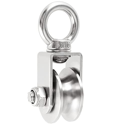 Poulie de levage à rainure en U en inox avec bague pivotante M10 de 5cm