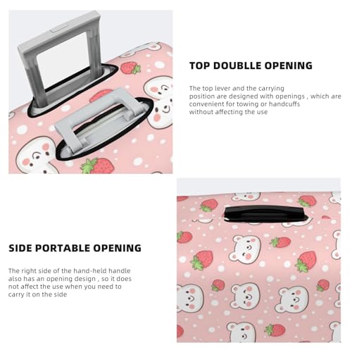Luggage Cover Protector - Cute Bear Strawberry Print Fit 25-28 Inch Suitcase Covers for Luggage4