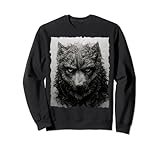 Wolf Face Bleistift Kunst, Zeichnung Sweatshirt