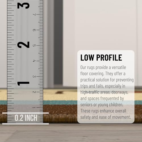 Ottomanson Laundry-Kollektion Matte mit Gummirückseite und Rand-Design, 50 cm x 150 cm, Braun – Bild 3