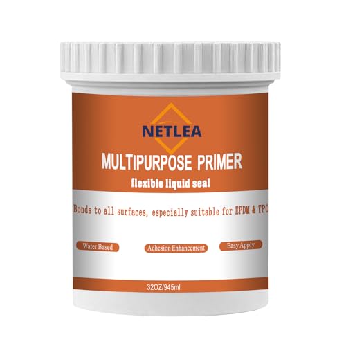 NetLea 32OZ Super Adhesive Multi-Purpose Primer, professional grade high adhesion for EPDM, TPO and fiberglass, waterproofing, UV resistant, long lasting sealant for use with RV roof coatings