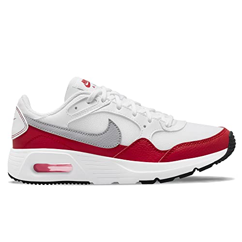 NIKE Boy's Air Max Sc Sneaker, White Wolf Grey University Red Black, 4 UK
