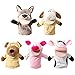 5pcs Marionnette À La Main, Marionnettes d'animaux Jouets De Poupée, Jouet À La Main en Peluche Peluche, Performance Interactive Dessin Animé Animal Marionnette, Gants De Marionnettes De Narration