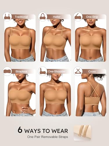 Image of Pullover Strapless Bras for Women - XS-M Unlined Wireless Bandeau
