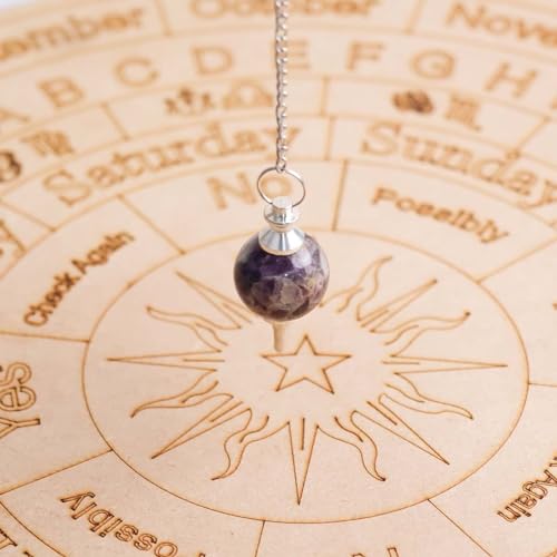 Image of Natural Amethyst Healing Crystal Pendulum | Positive Gemstone Pendulum Dowser for Spiritual Practices | Healing Crystals for Reiki, Meditation, Chakra Balancing | Feng Shui Vastu Decor
