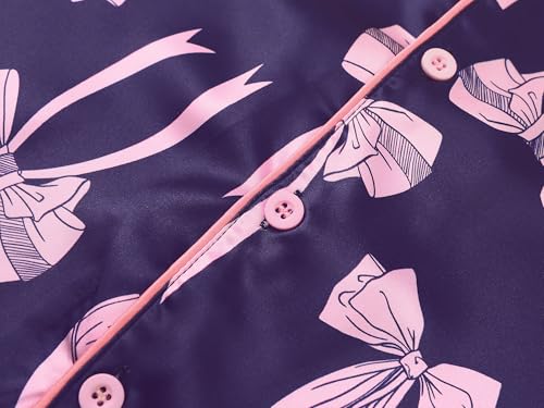 Beezizac Little & Big Girls Pajama Satin Silky Yellow & Pink Leopard 2-PC Short Sleeves & Pants Set Kid Size 6-163