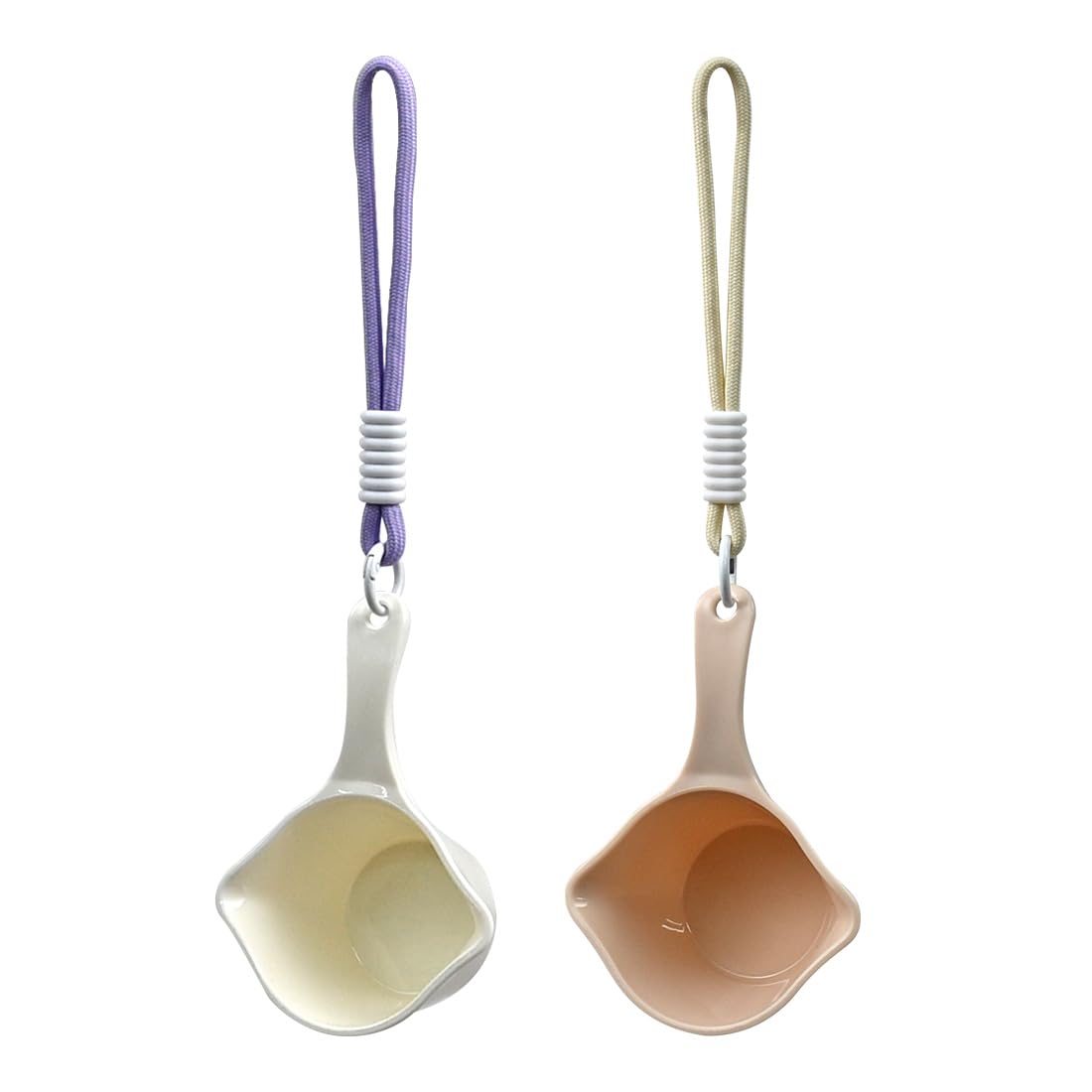 Coffee Bean Scoop Measuring Spoon - 2 Pack Plastic Coffee Scoops for Ground Coffee Espresso Dosing Scooper Cup with Hanging Lanyard