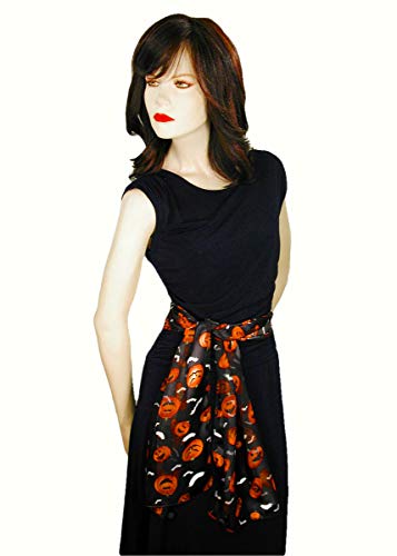 Halloween Scarves with Pumpkins and Bats3