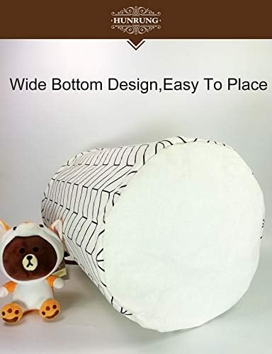 Large Toy Bins,Nursery Storage,Gift Baskets,Cotton & Linen Collapsible Fabric Laundry Hampers with Handles for Baby Room,Dog Toys,Bathroom(White)