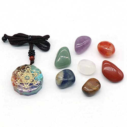 Collection de pierres précieuses de chakra en cristal d'aura poli pour collier d'exception - 4