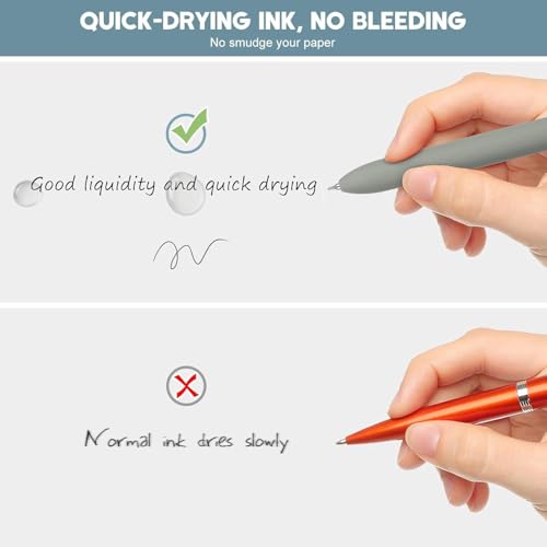 Image of KLIFFOO Refillable & Retractable Gel Pens, 5pcs 0.5mm Fine Point Black Ink Smooth Writing Gel Pen for School & Office Supplies, Quick Dry No Smudge, Ballpoint Pen For Journaling, Note Taking,Doodling