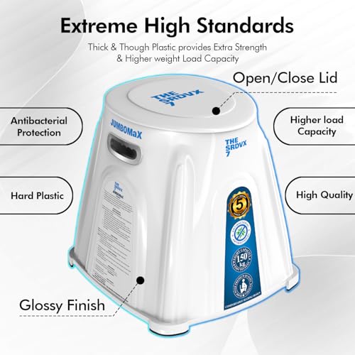 Image of Indian to Western Toilet Converter | Commode Chair for Toilet Adult | Heavy Duty Toilet Seat for Elderly Handicap | Portable Western Commode with 5 Years Warranty -White
