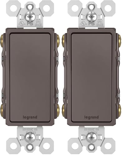 Image of Legrand Radiant 15 Amp Rocker Wall Switch, Decorator Light Switches, Brown, 4-Way, TM874 (Pack of 2)