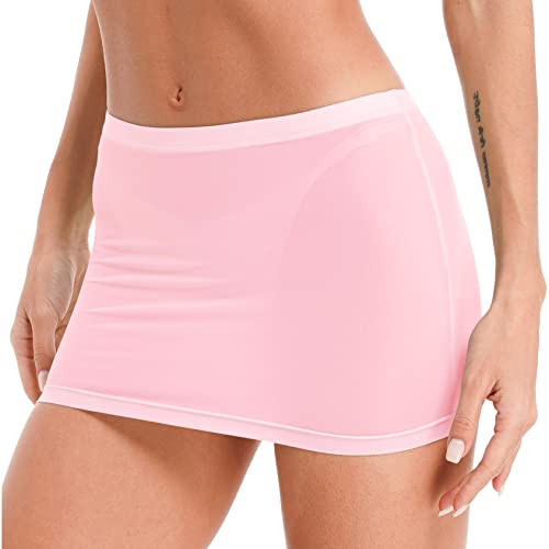 Women See-Through Short Mini Micro Skirt Elastic Sheer Low Waist Tight Skinny Pencil Bodycon Skirt3