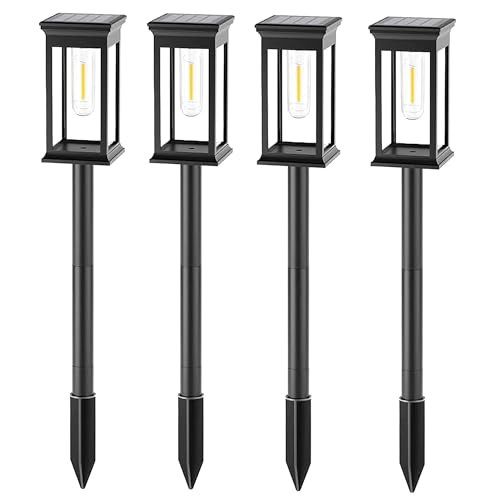 Lumisky Lot de 4 balises solaires à piquer 4X LUZY LED blanc chaud H34cm