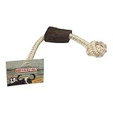 Buffalo Tugz 12 Inch Water Buffalo Horn and Rope Chew Toy and Tug Toy